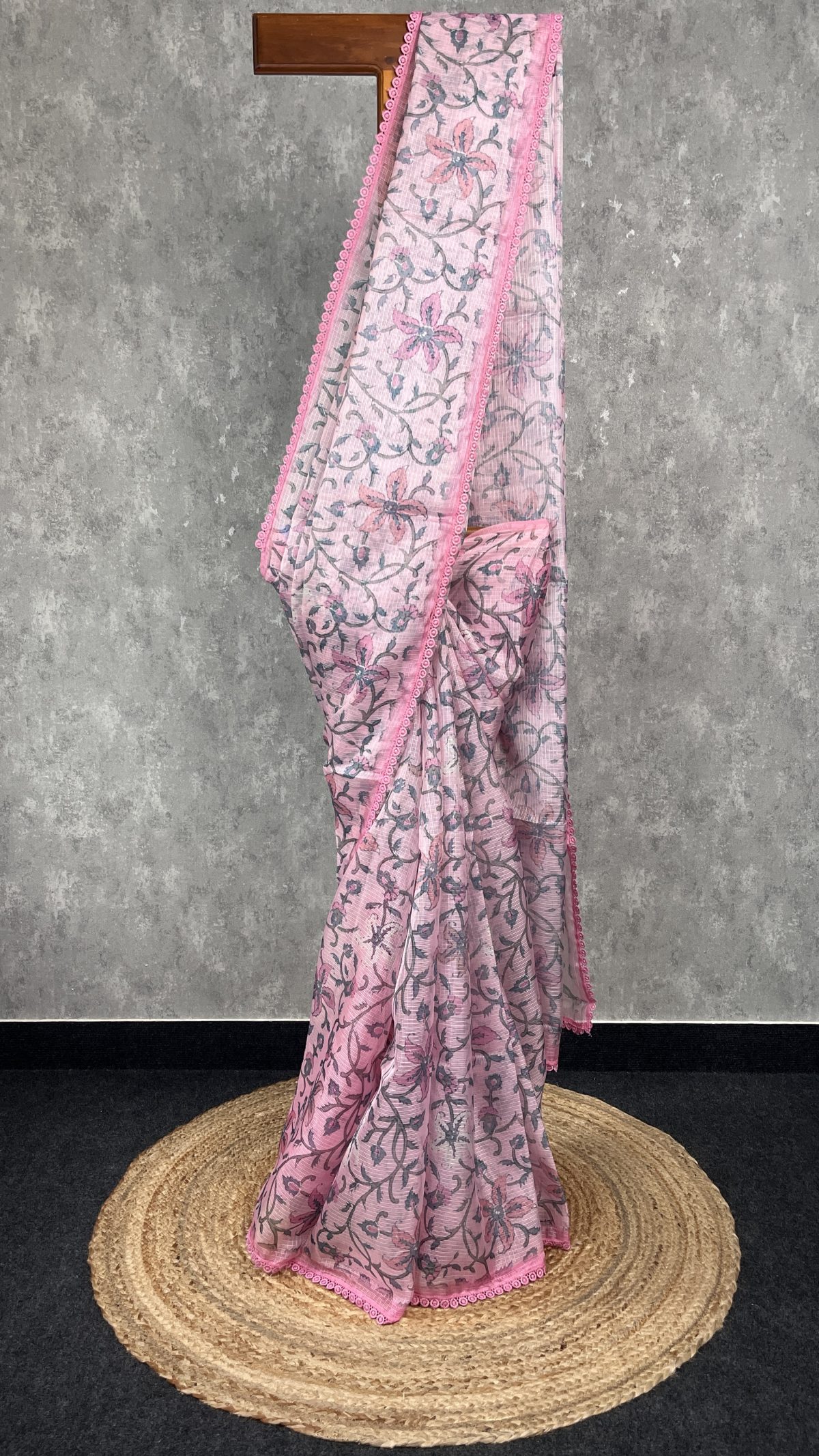 SEMI LINEN PRINTED SAREE