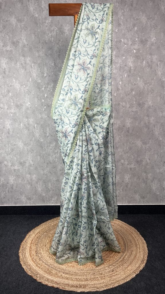 SEMI LINEN PRINTED SAREE