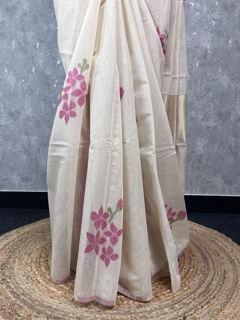 SEMI TUSSAR PRINTED BANARASI SAREE - Image 3
