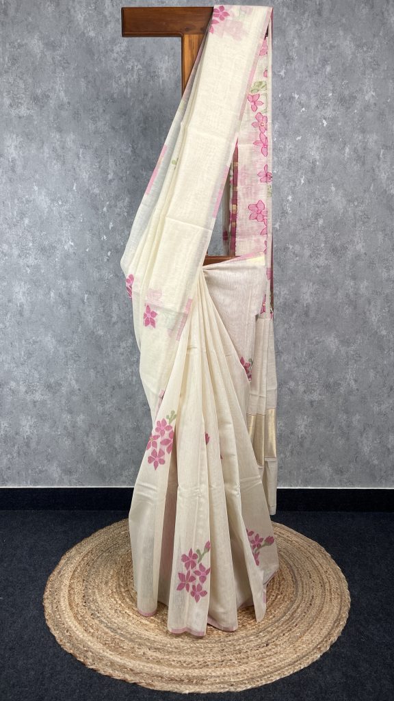 SEMI TUSSAR PRINTED BANARASI SAREE