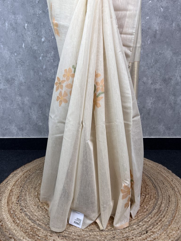 SEMI TUSSAR PRINTED BANARASI SAREE - Image 3