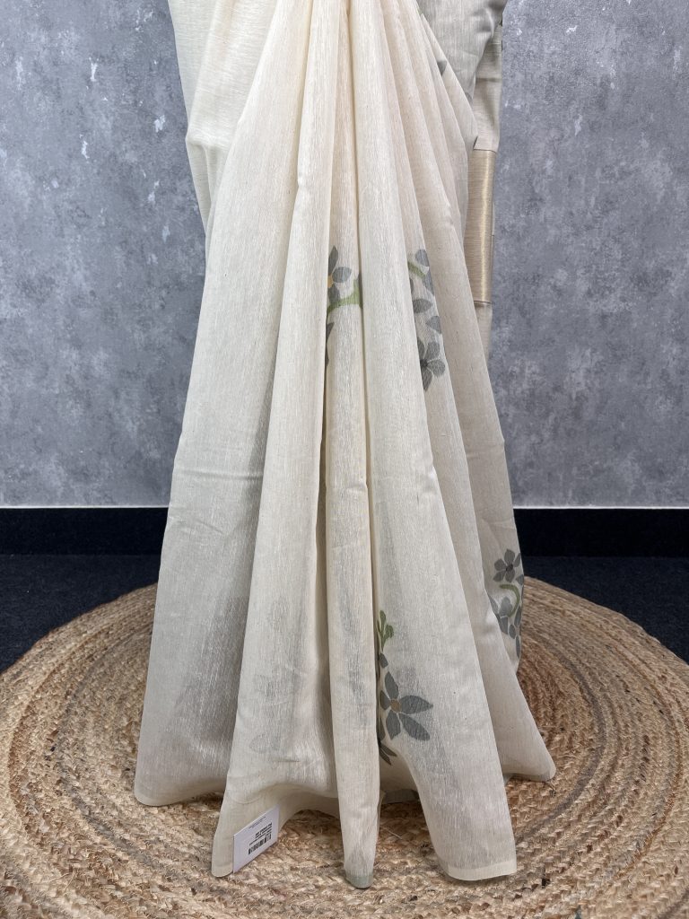 SEMI TUSSAR PRINTED BANARASI SAREE - Image 3