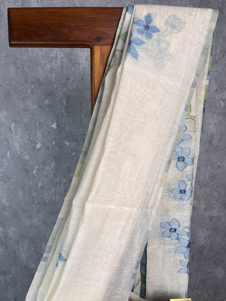 SEMI TUSSAR PRINTED BANARASI SAREE - Image 2