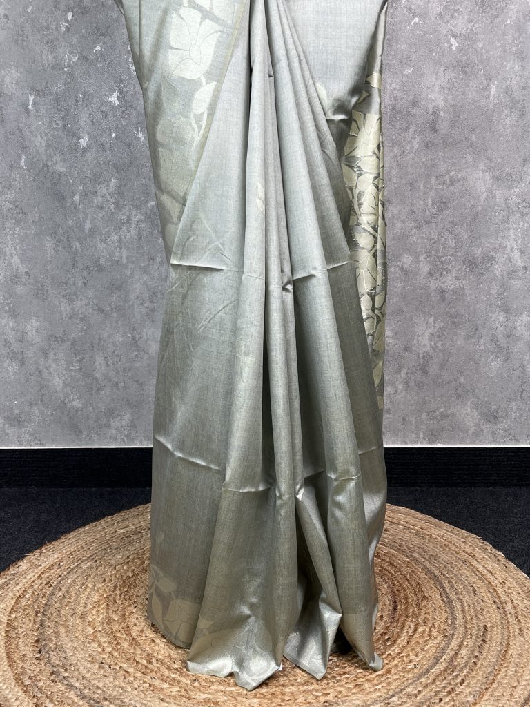 SEMI TUSSAR SILK WEAVING BANARASI SAREE - Image 3