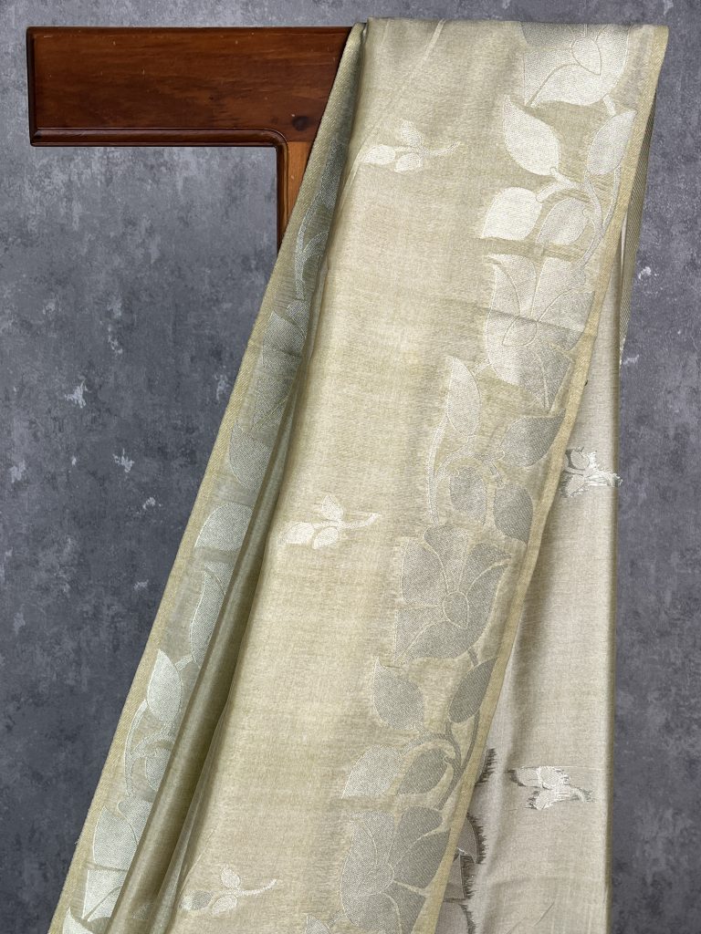 SEMI TUSSAR SILK WEAVING BANARASI SAREE - Image 2