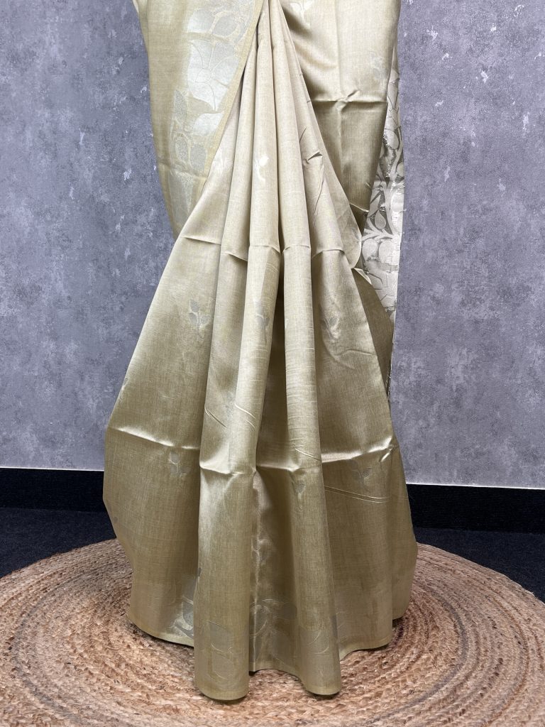 SEMI TUSSAR SILK WEAVING BANARASI SAREE - Image 3
