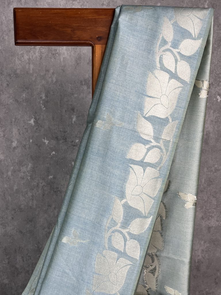 SEMI TUSSAR SILK WEAVING BANARASI SAREE - Image 2