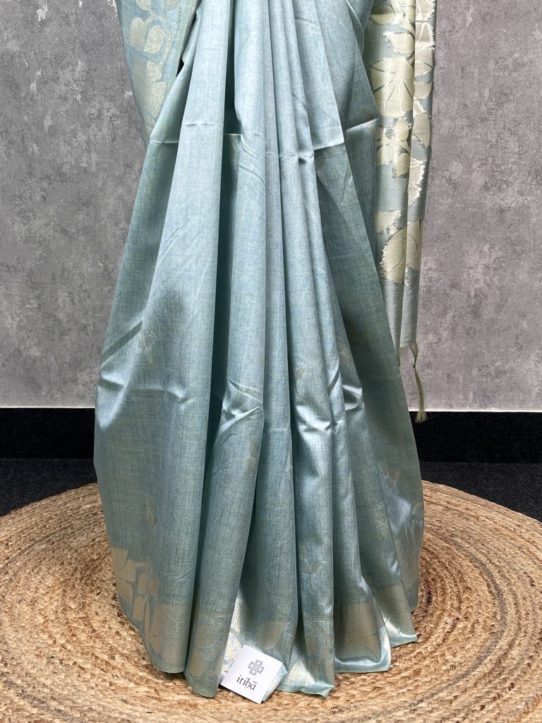 SEMI TUSSAR SILK WEAVING BANARASI SAREE - Image 3