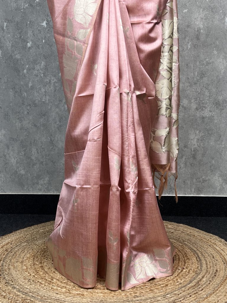 SEMI TUSSAR SILK WEAVING BANARASI SAREE - Image 3