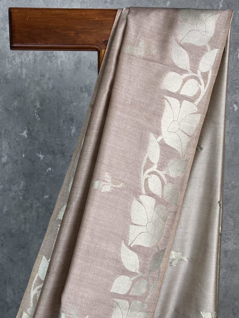 SEMI TUSSAR SILK WEAVING BANARASI SAREE - Image 2