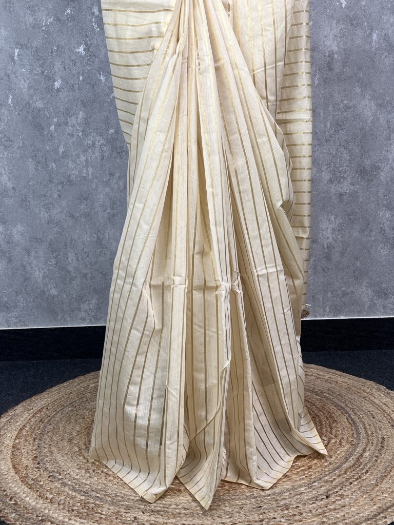 CHANDERI ZARI STRIPES BANARASI SAREE - Image 3
