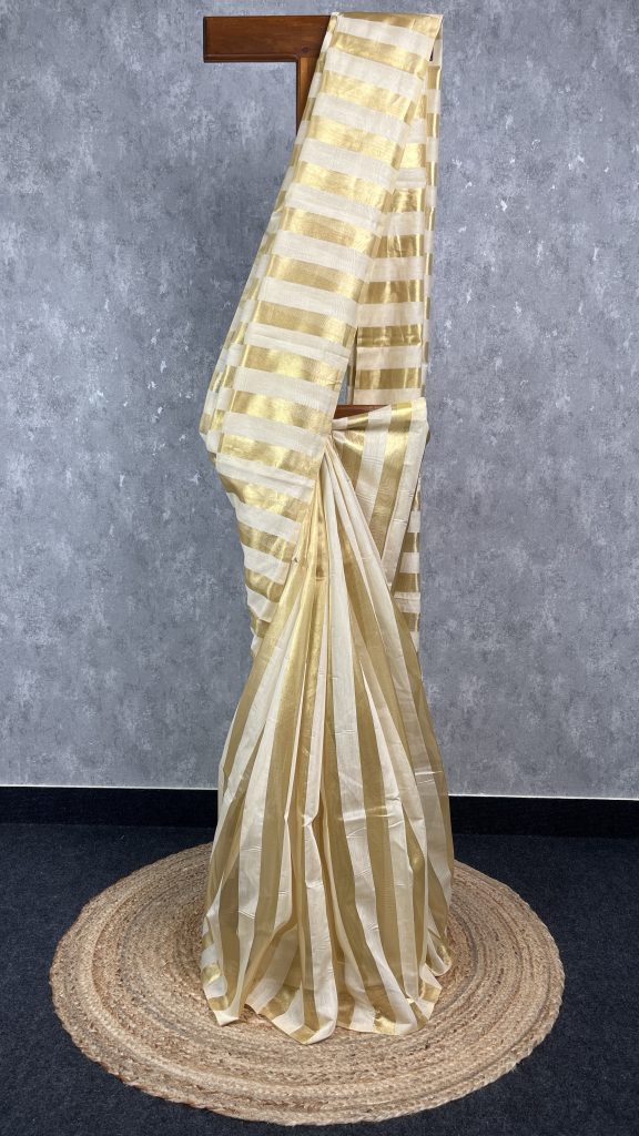 CHANDERI ZARI STRIPES BANARASI SAREE