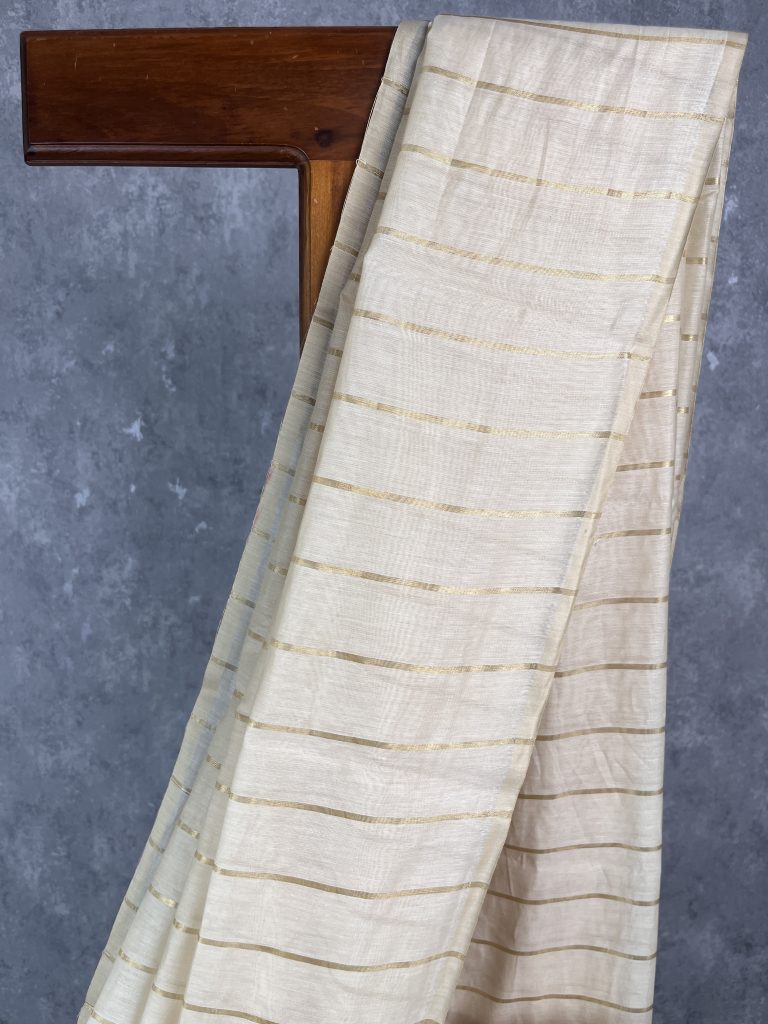 CHANDERI ZARI STRIPES BANARASI SAREE - Image 2