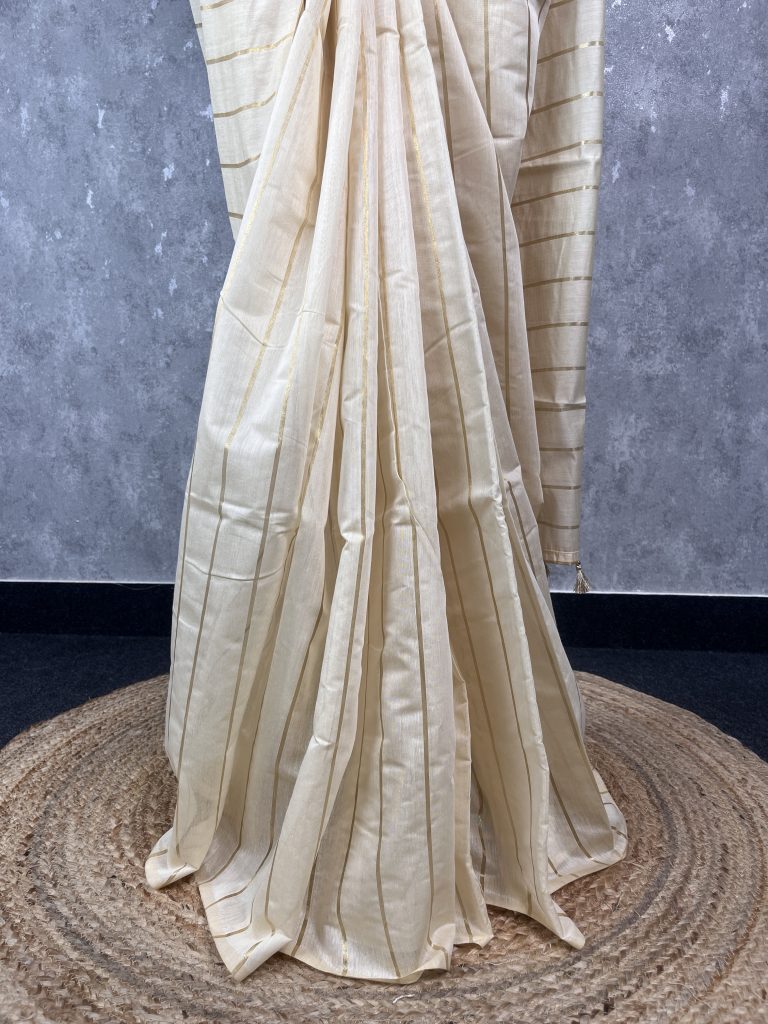 CHANDERI ZARI STRIPES BANARASI SAREE - Image 3