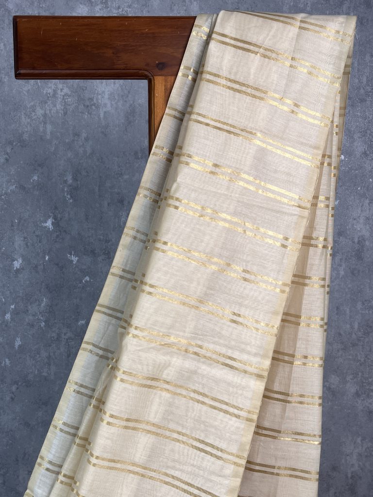 CHANDERI ZARI STRIPES BANARASI SAREE - Image 2