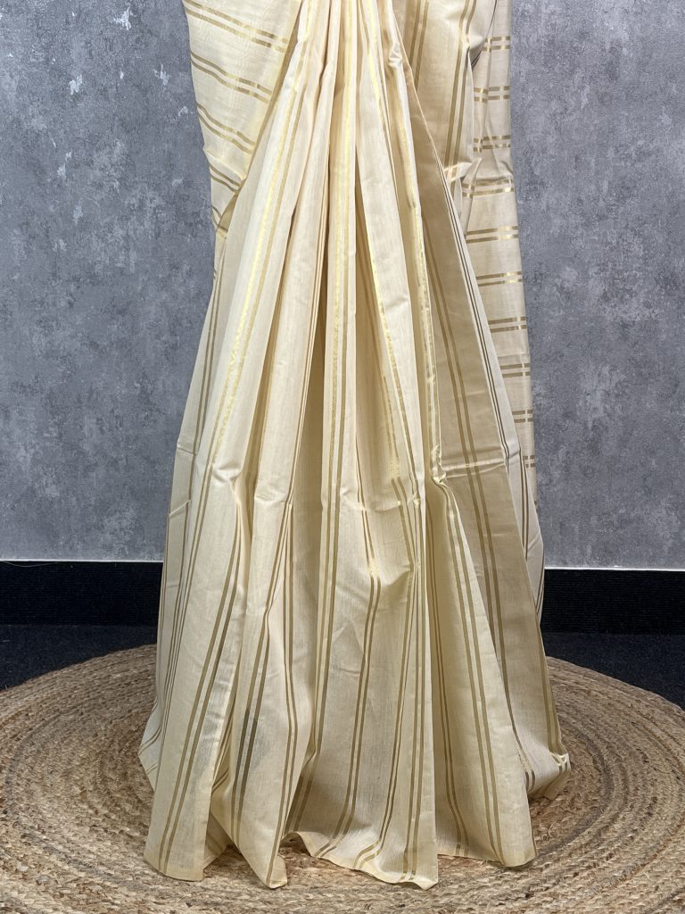 CHANDERI ZARI STRIPES BANARASI SAREE - Image 3