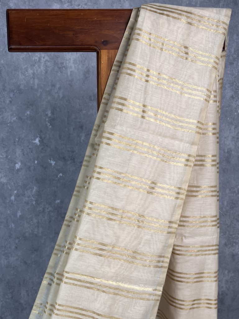 CHANDERI ZARI STRIPES BANARASI SAREE - Image 2