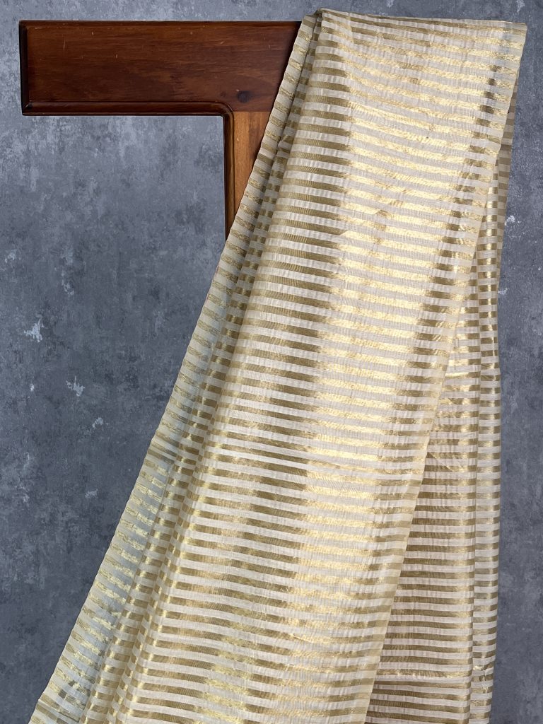 CHANDERI ZARI STRIPES BANARASI SAREE - Image 2