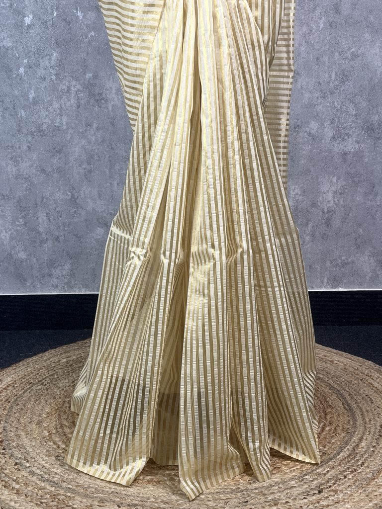 CHANDERI ZARI STRIPES BANARASI SAREE - Image 3