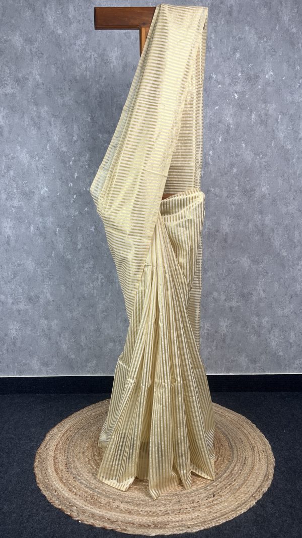 CHANDERI ZARI STRIPES BANARASI SAREE