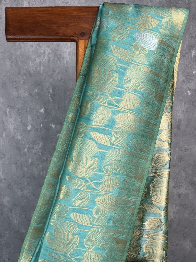 SEMI TUSSAR SILK WEAVING BANARASI SAREE - Image 2