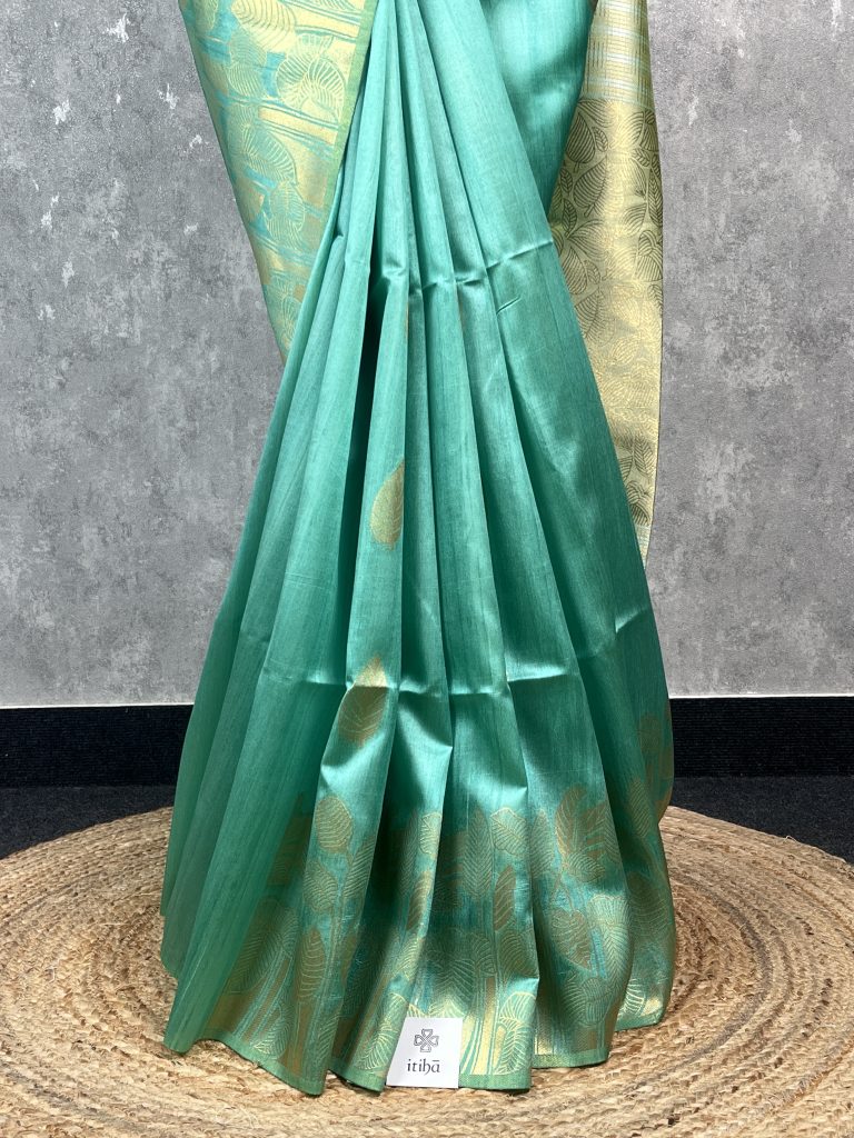 SEMI TUSSAR SILK WEAVING BANARASI SAREE - Image 3