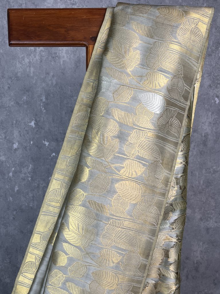 SEMI TUSSAR SILK WEAVING BANARASI SAREE - Image 2