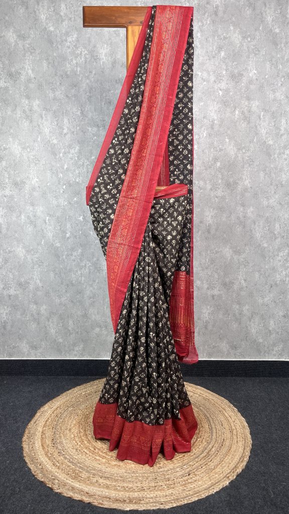 SEMI LINEN PRINTED SAREE