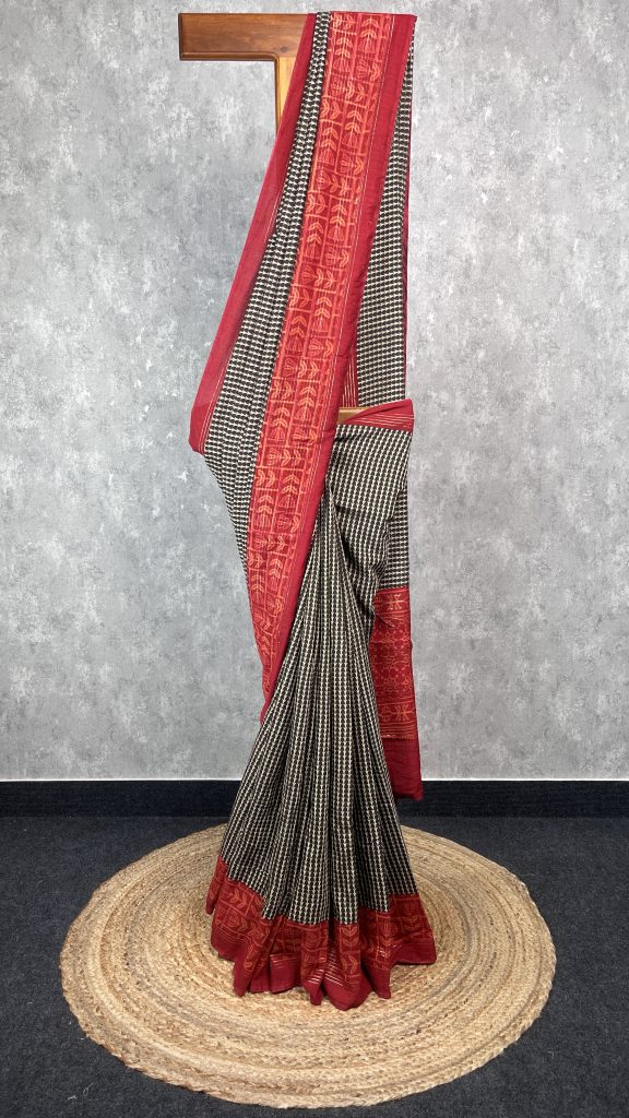 SEMI LINEN PRINTED SAREE