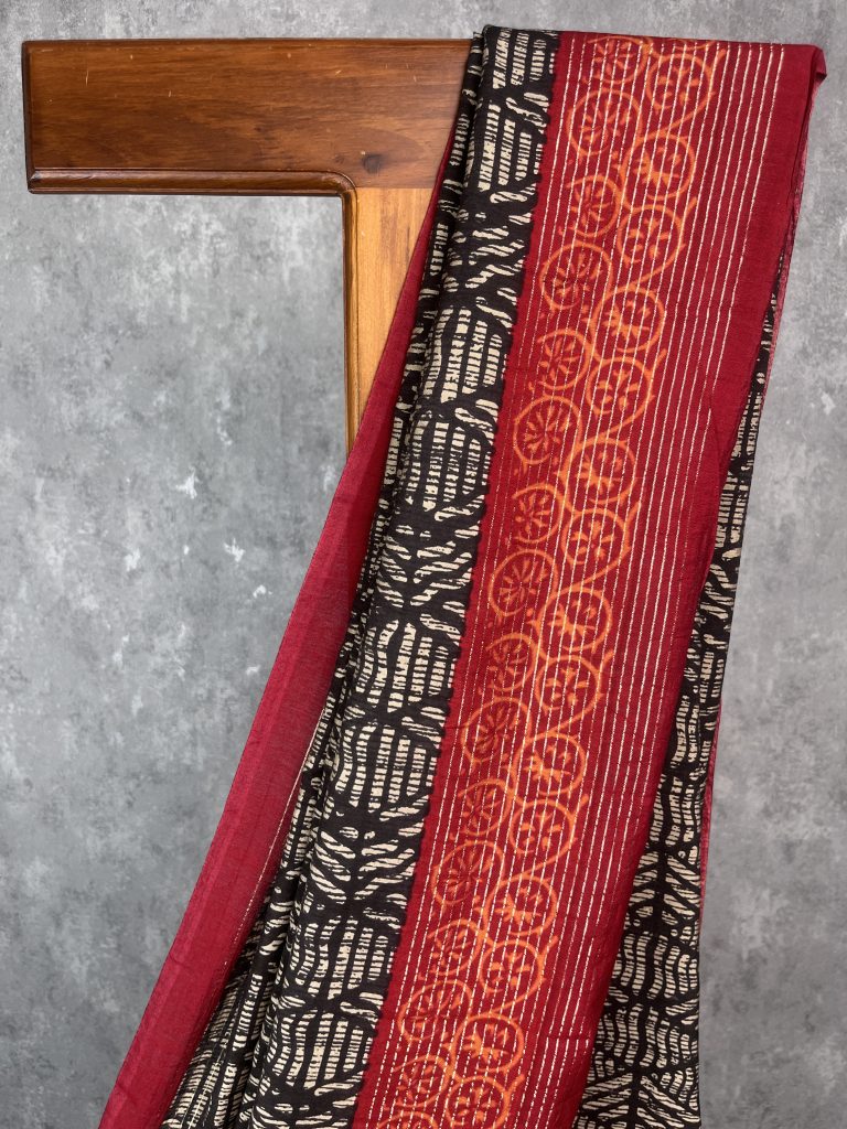 SEMI LINEN PRINTED SAREE - Image 2