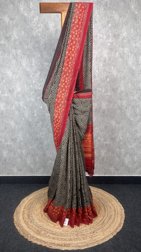 SEMI LINEN PRINTED SAREE