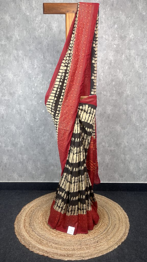 SEMI LINEN PRINTED SAREE