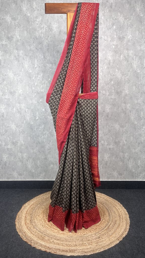 SEMI LINEN PRINTED SAREE