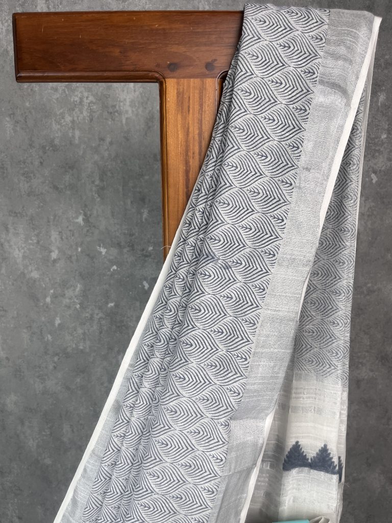 SEMI LINEN PRINTED SAREE - Image 2