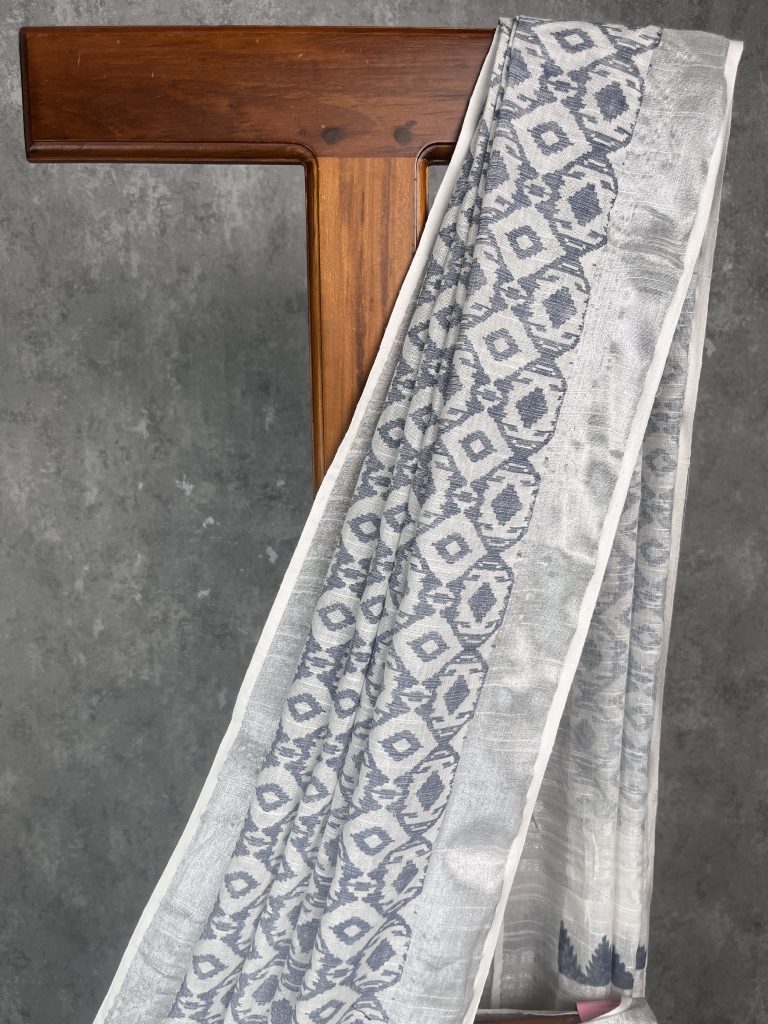 SEMI LINEN PRINTED SAREE - Image 2