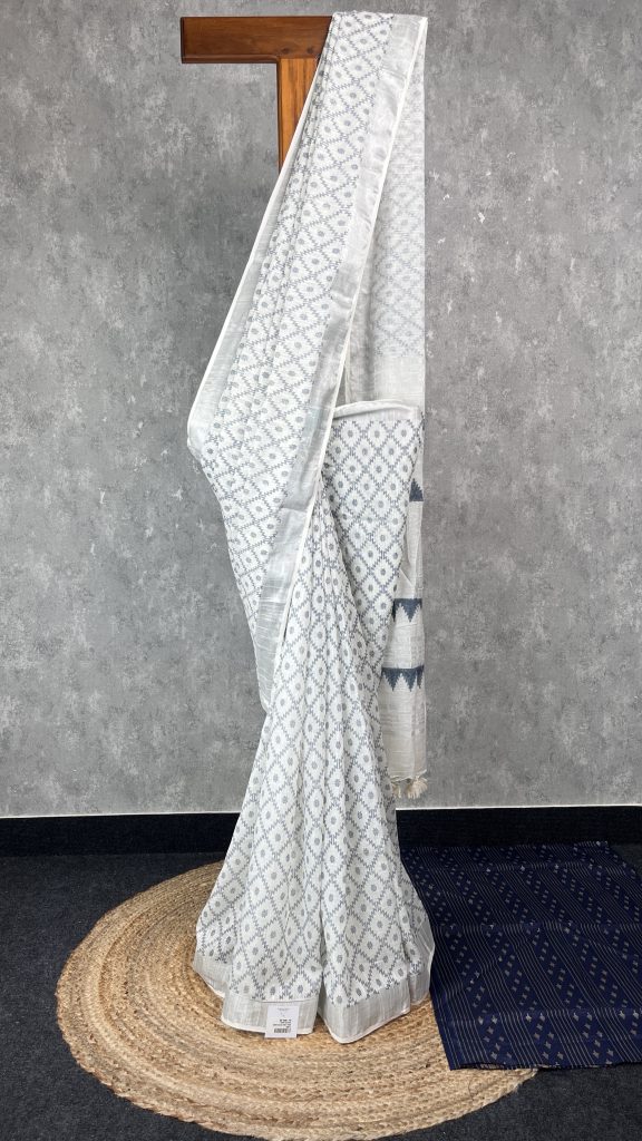 SEMI LINEN PRINTED SAREE