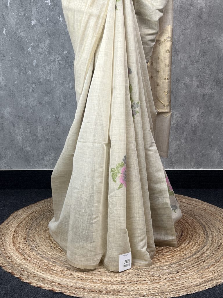 SEMI TUSSAR PRINTED BANARASI SAREE - Image 3