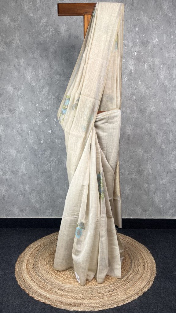 SEMI TUSSAR PRINTED BANARASI SAREE