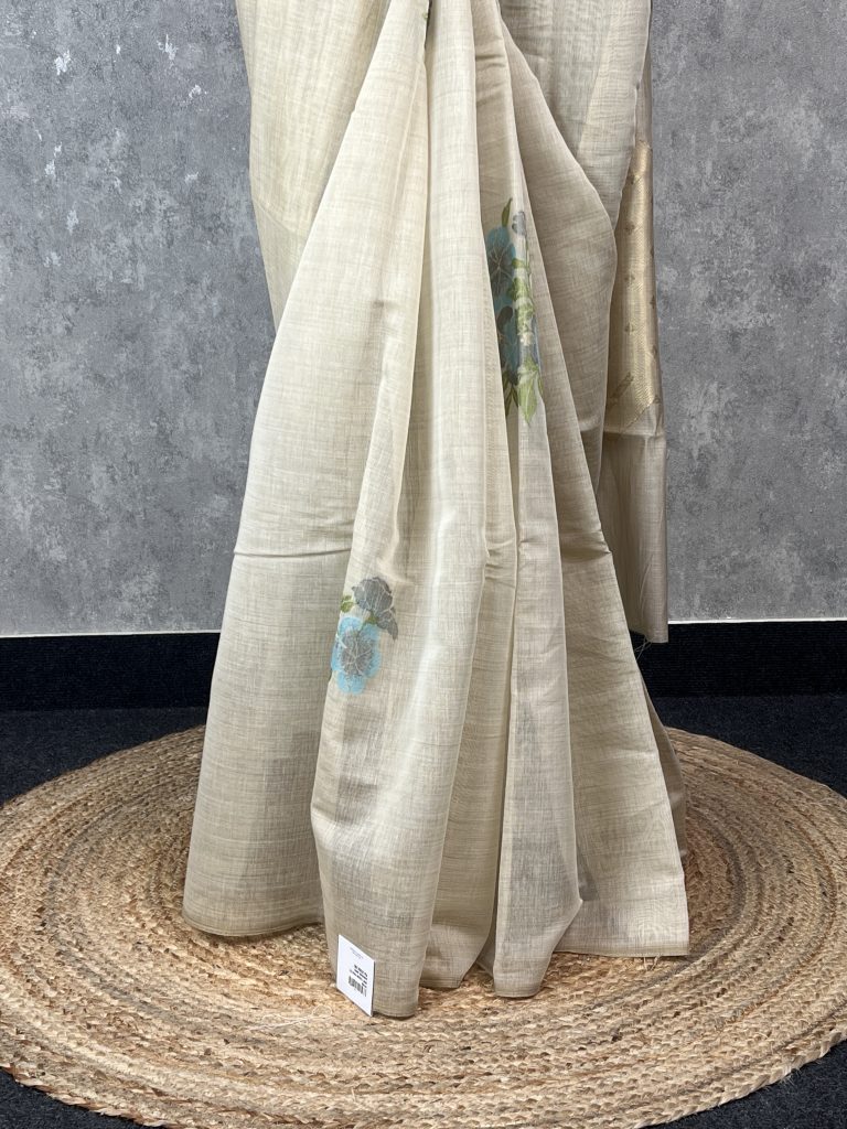 SEMI TUSSAR PRINTED BANARASI SAREE - Image 3