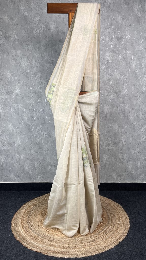 SEMI TUSSAR PRINTED BANARASI SAREE