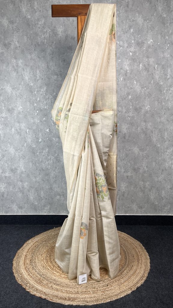 SEMI TUSSAR PRINTED BANARASI SAREE