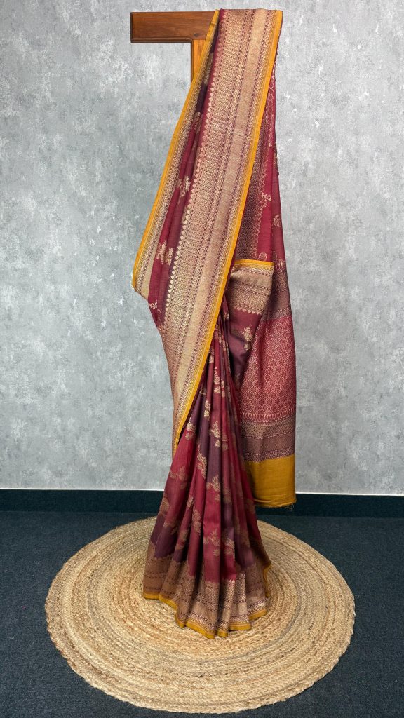TUSSAR GEORGETTE HAND DYE BANARASI SAREE