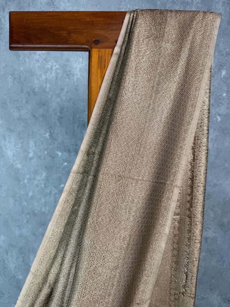 SEMI CHANDERI BROCADE BANARASI SAREE - Image 2
