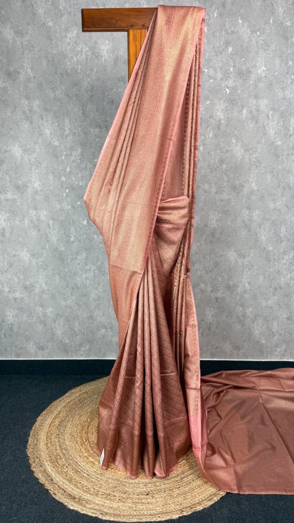SEMI CHANDERI BROCADE BANARASI SAREE