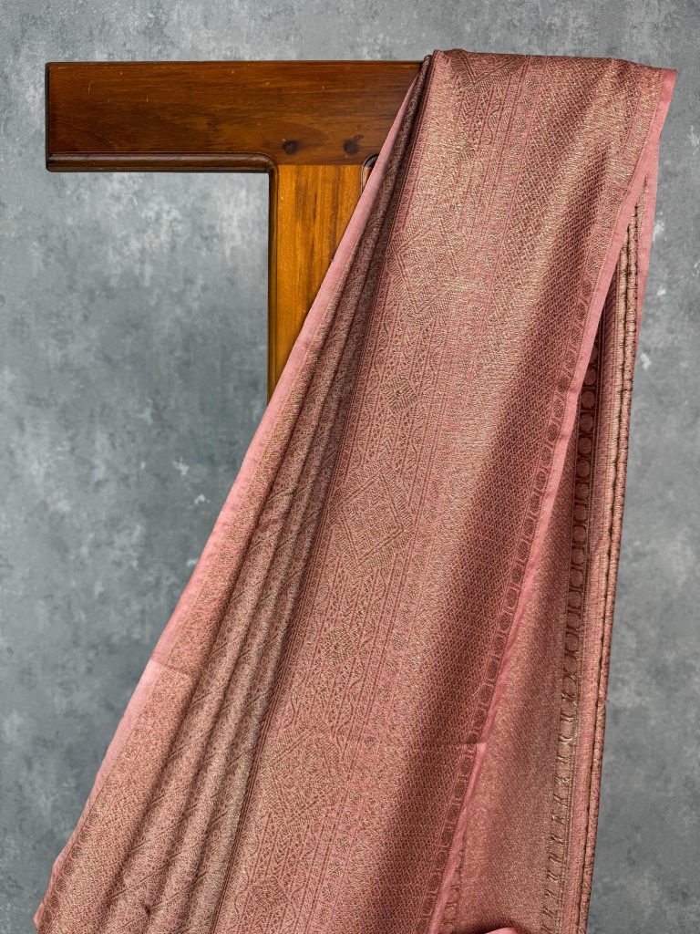 SEMI CHANDERI BROCADE BANARASI SAREE - Image 2