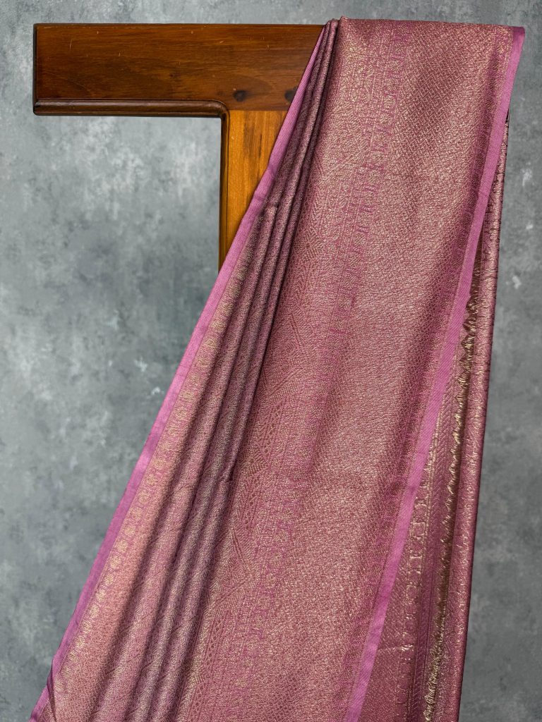 SEMI CHANDERI BROCADE BANARASI SAREE - Image 2