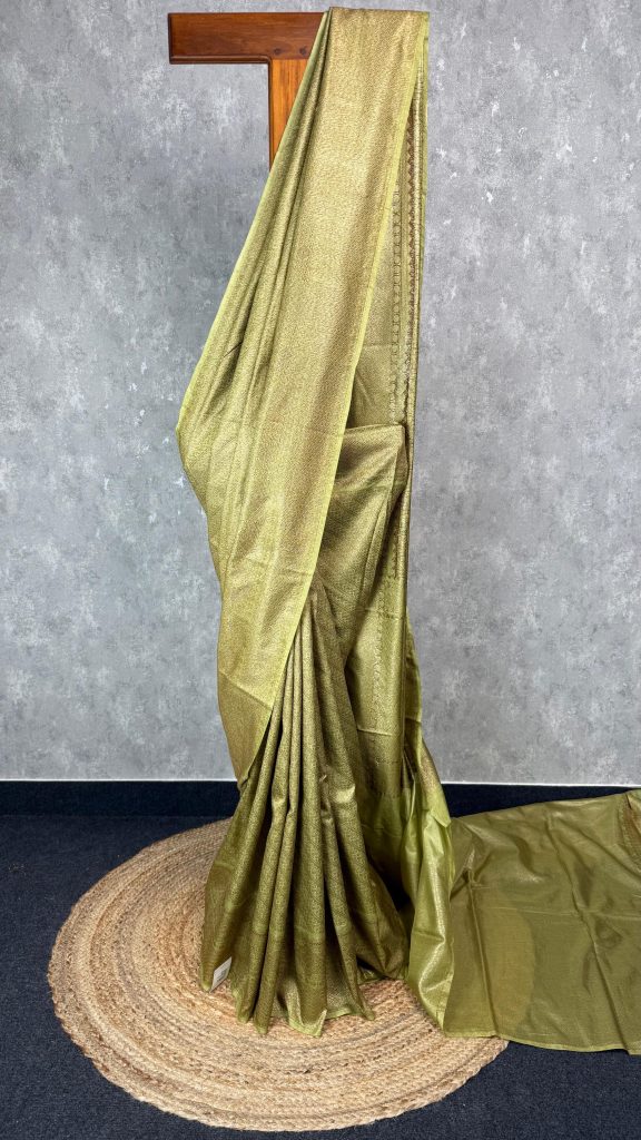 SEMI CHANDERI BROCADE BANARASI SAREE