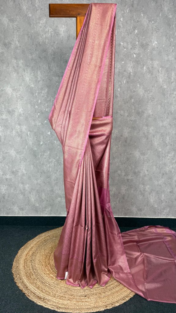 SEMI CHANDERI BROCADE BANARASI SAREE