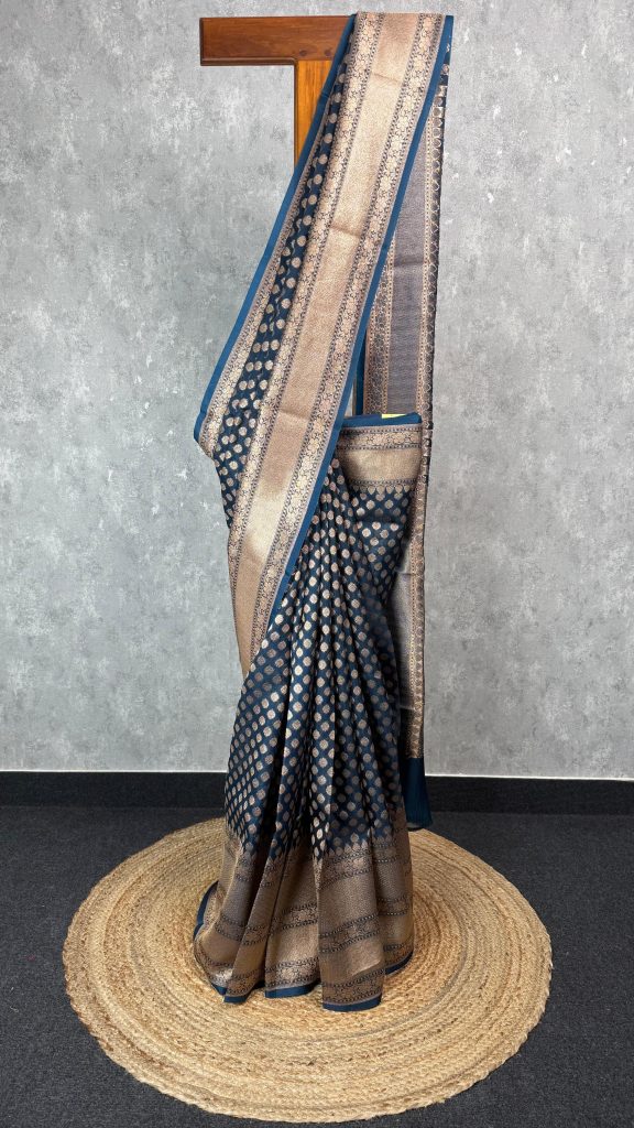 KORA WATER ZARI BHUTA BANARASI SAREE