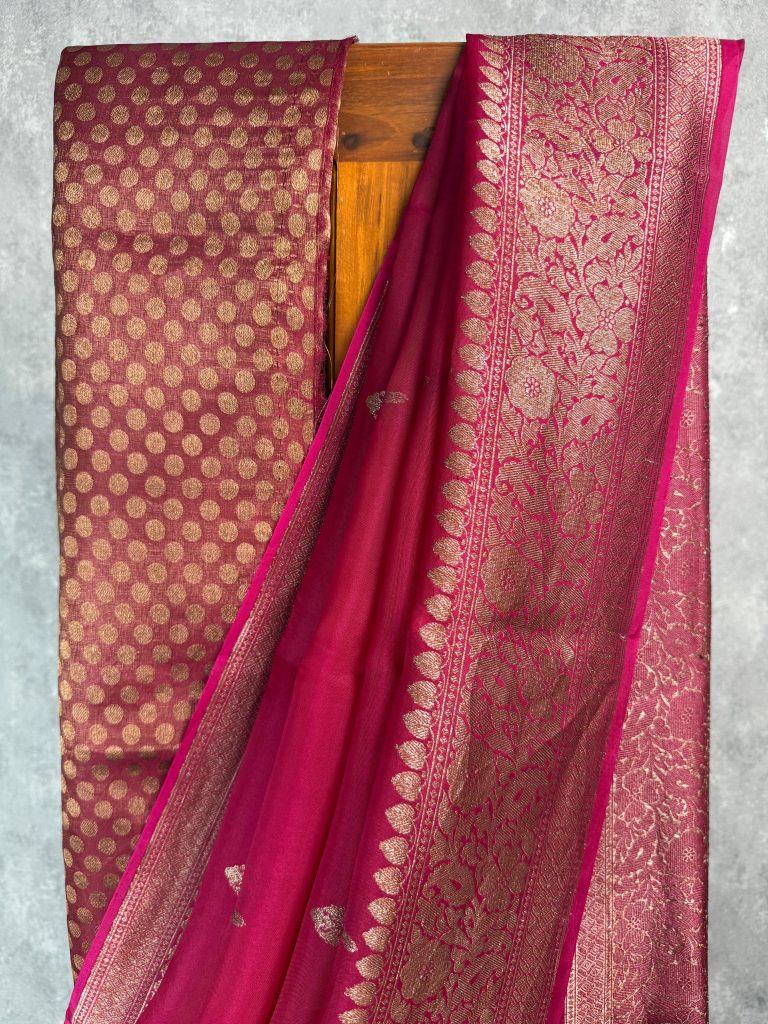 KORA ANTIQUE ZARI BORDER BANARASI SAREE - Image 2